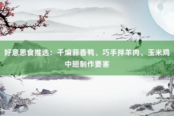 好意思食推选：干煸蒜香鸭、巧手拌羊肉、玉米鸡中翅制作要害