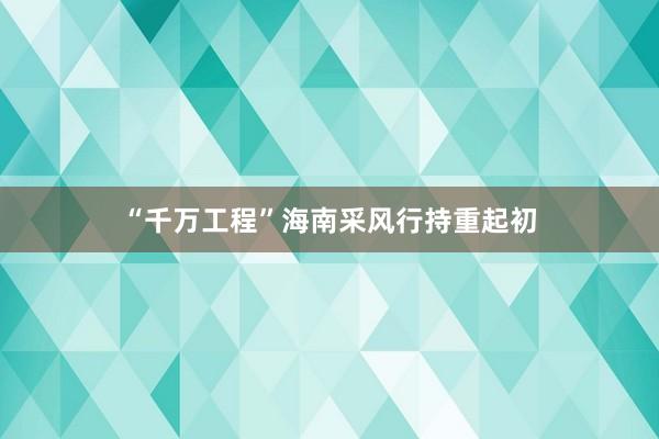 “千万工程”海南采风行持重起初