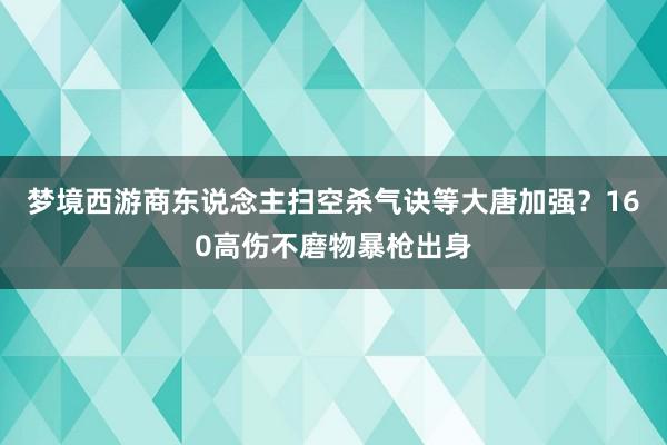 梦境西游商东说念主扫空杀气诀等大唐加强？160高伤不磨物暴枪出身