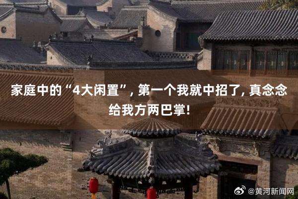 家庭中的“4大闲置”, 第一个我就中招了, 真念念给我方两巴掌!