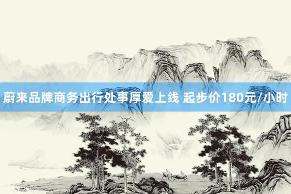 蔚来品牌商务出行处事厚爱上线 起步价180元/小时